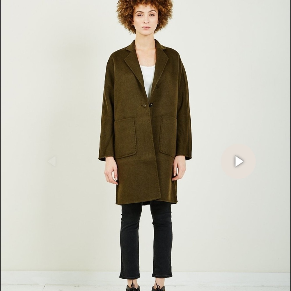 THE EVEREST COAT IN OLIVE BY RAILS. FEATURES A HEAVY WOOL BLEND TRENCH nwt - Picture 4 of 15